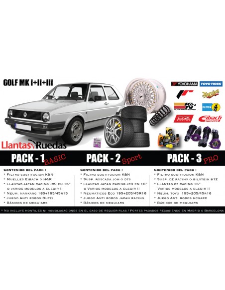 Pack Performance " VW Golf I+II+III "
